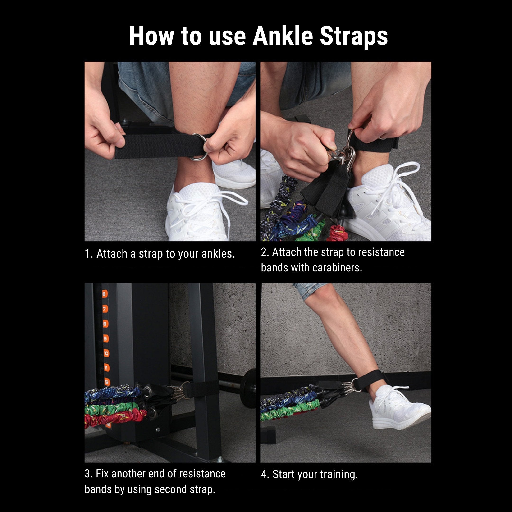How to use Ankle Straps with Resistance Bands - FITSPOBAND